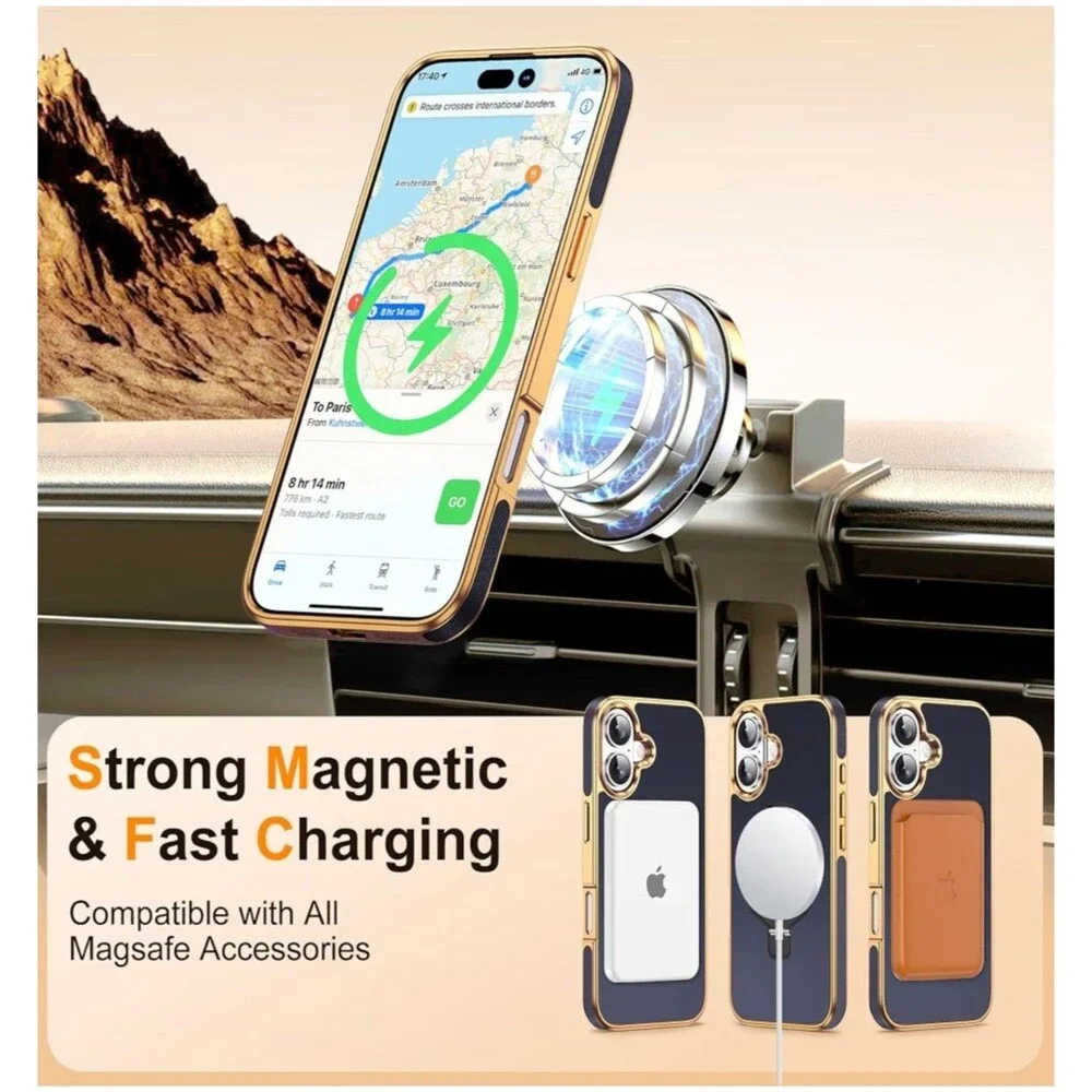 iPhone 16 Case with Invisible Magnetic Stand, Compatible with Mag-Safe